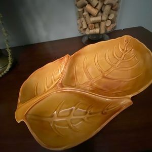 Midcentury Yellow Leaf Platter